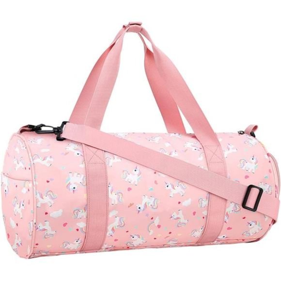 KIDS Duffle Bag Girls Kids Overnight Bags Unicorn-Pink